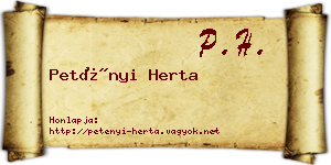 Petényi Herta névjegykártya